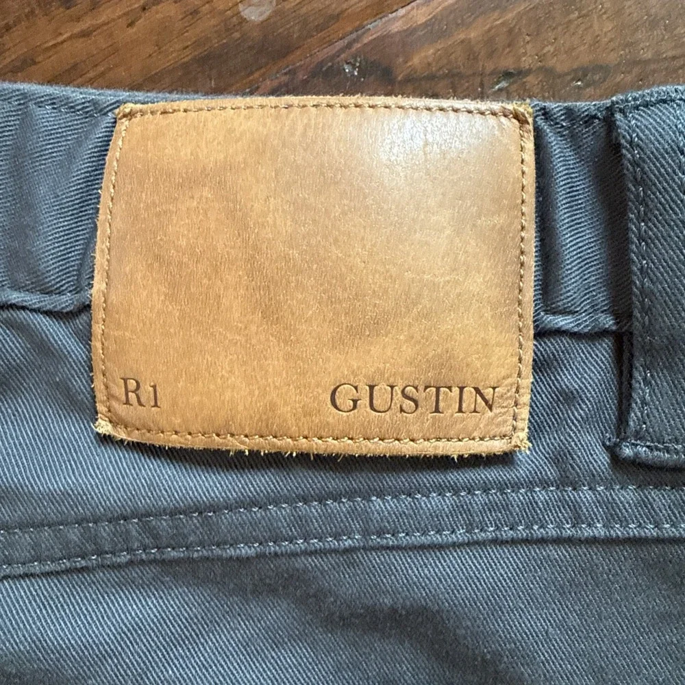 Gustin Caual Pants Button Fly 5 Pocket Size 40  Gray Straight Leg Made USA - Picture 3 of 10